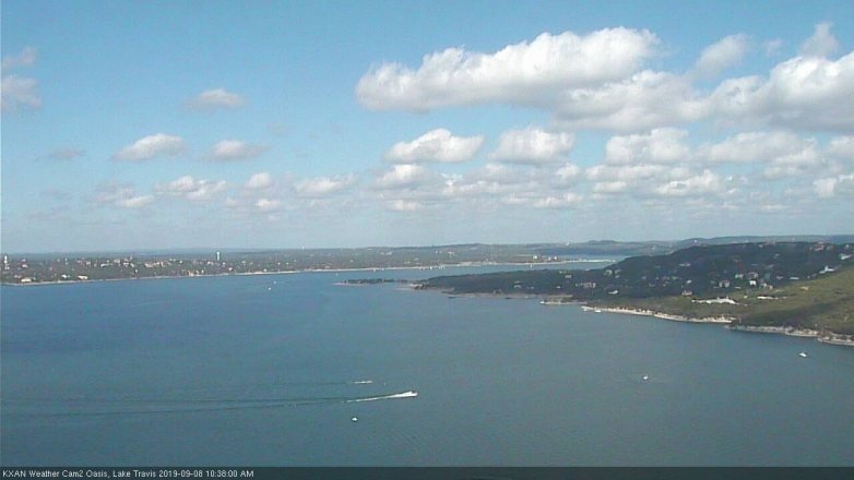 Lake Travis webcam, September 8, 2019 9:40 AM CT