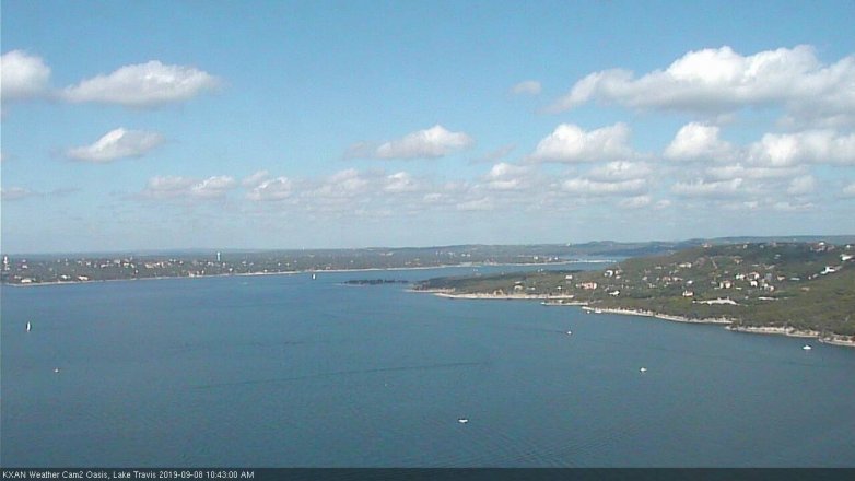 Lake Travis webcam, September 8, 2019 9:45 AM CT