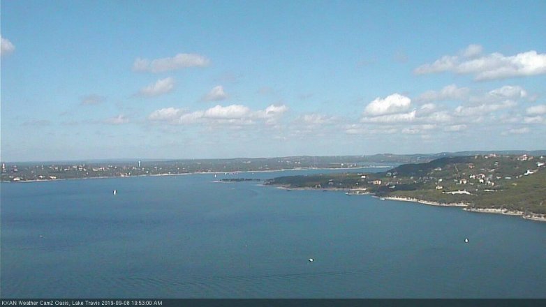 Lake Travis webcam, September 8, 2019 9:55 AM CT
