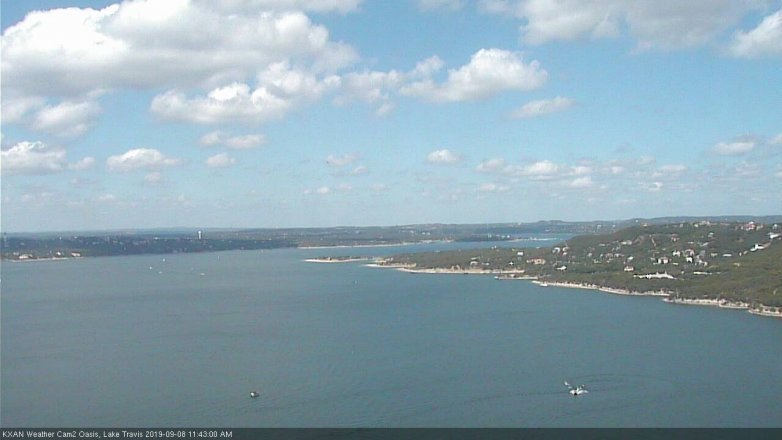 Lake Travis webcam, September 8, 2019 10:45 AM CT