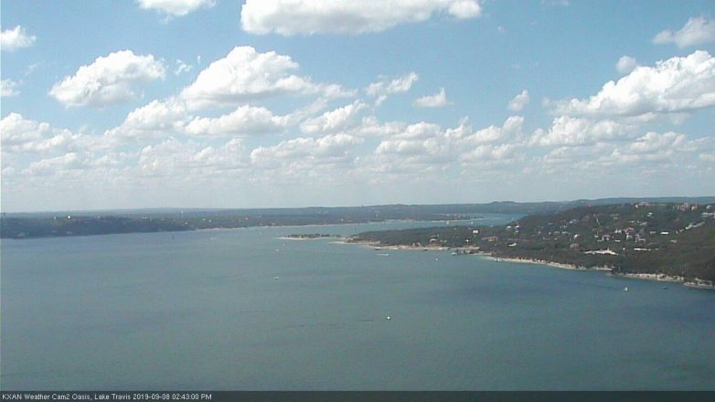 Lake Travis webcam, September 8, 2019 1:45 PM CT