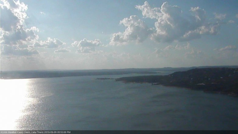 Lake Travis webcam, September 9, 2019 4:55 PM CT