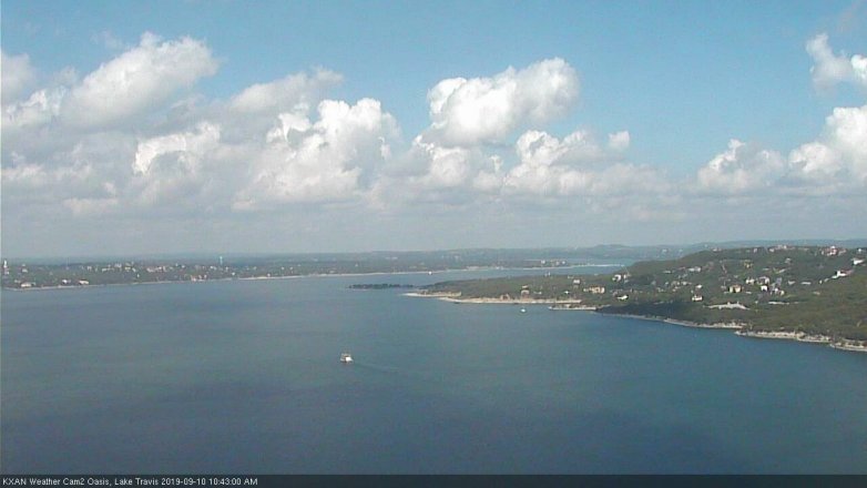 Lake Travis webcam, September 10, 2019 9:45 AM CT