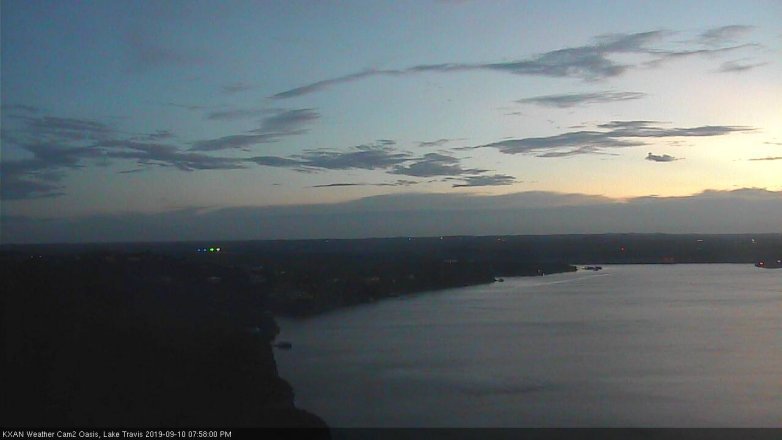 Lake Travis webcam, September 10, 2019 7:00 PM CT