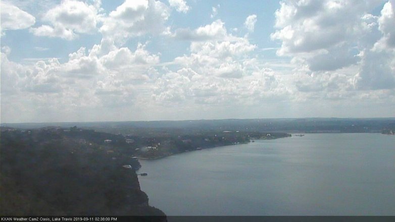 Lake Travis webcam, September 11, 2019 1:40 PM CT