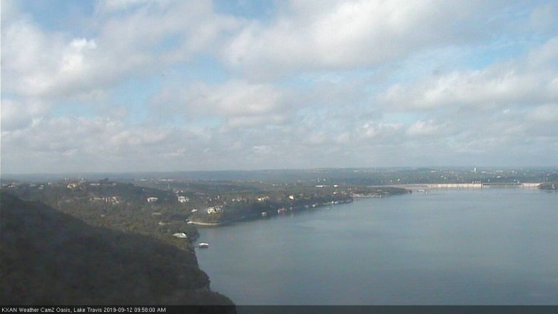 Lake Travis webcam, September 12, 2019 9:00 AM CT