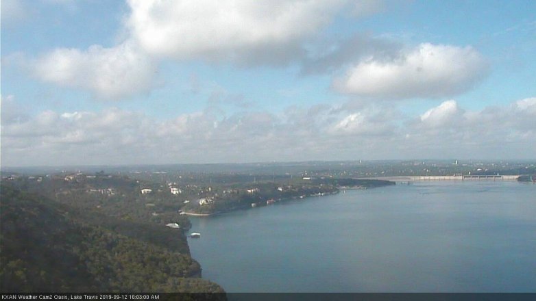 Lake Travis webcam, September 12, 2019 9:05 AM CT