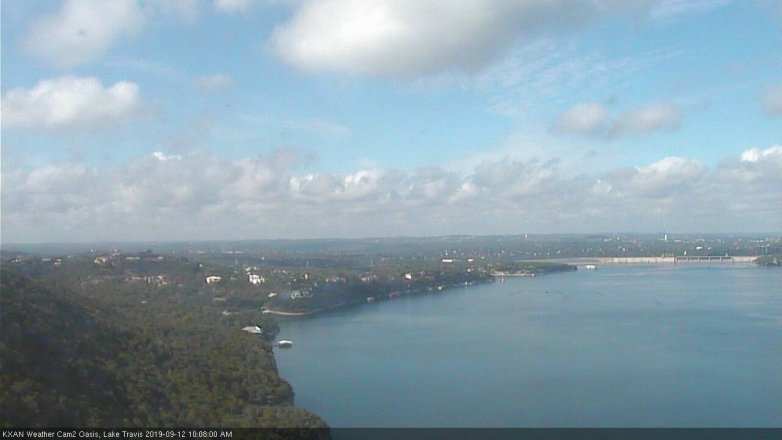 Lake Travis webcam, September 12, 2019 9:10 AM CT