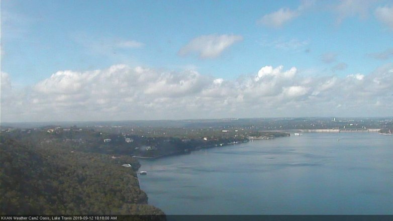 Lake Travis webcam, September 12, 2019 9:20 AM CT