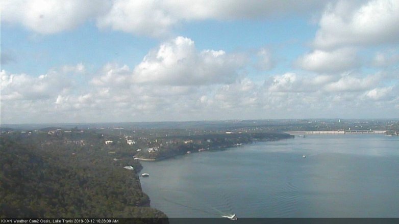 Lake Travis webcam, September 12, 2019 9:30 AM CT