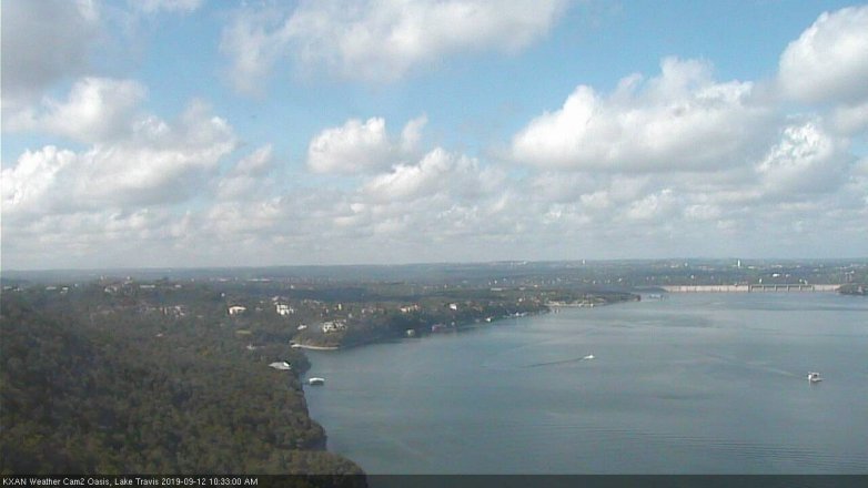 Lake Travis webcam, September 12, 2019 9:35 AM CT