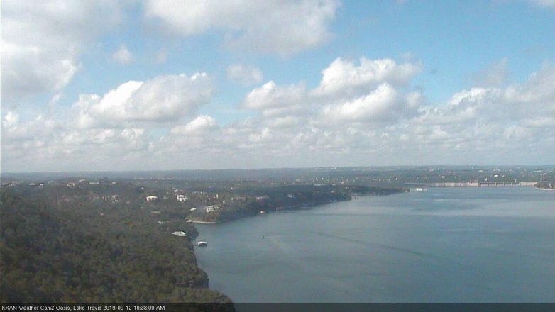 Lake Travis webcam, September 12, 2019 9:40 AM CT