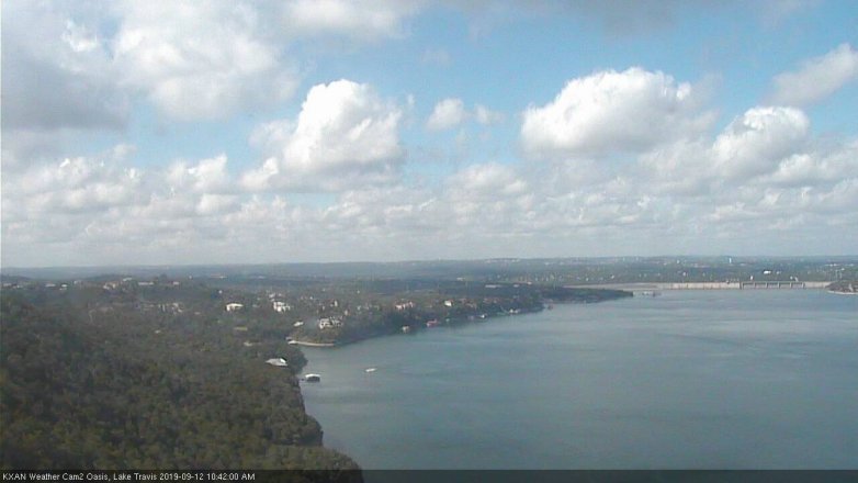 Lake Travis webcam, September 12, 2019 9:45 AM CT