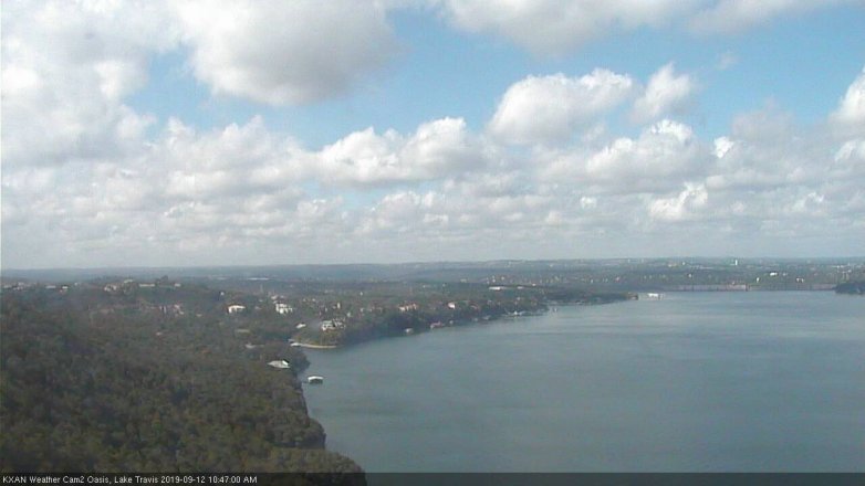 Lake Travis webcam, September 12, 2019 9:50 AM CT