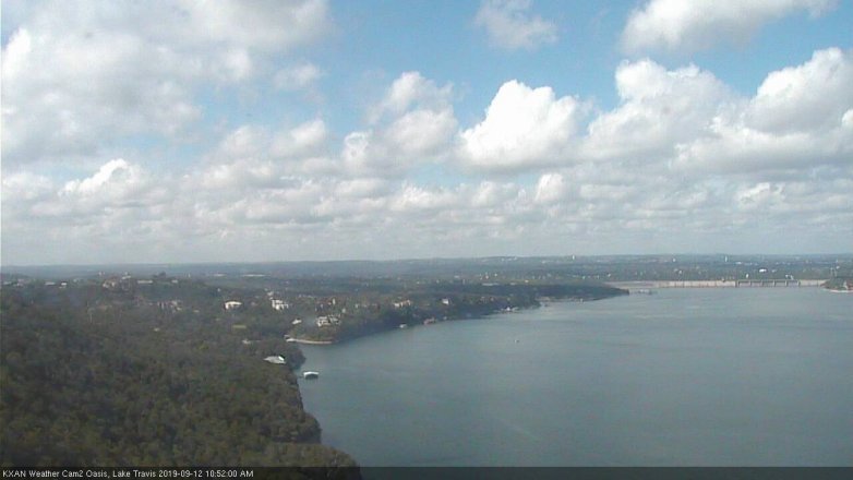 Lake Travis webcam, September 12, 2019 9:55 AM CT