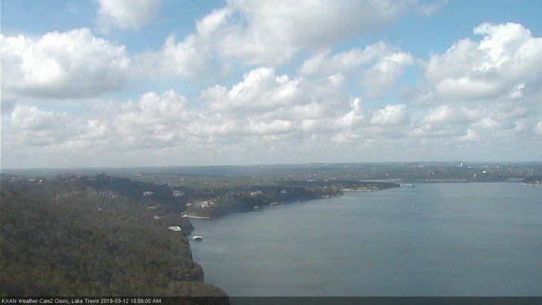 Lake Travis webcam, September 12, 2019 10:00 AM CT
