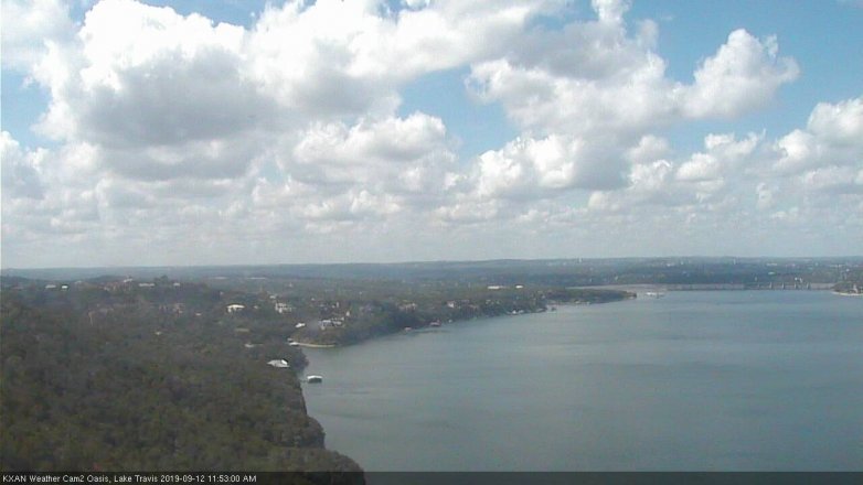 Lake Travis webcam, September 12, 2019 10:55 AM CT