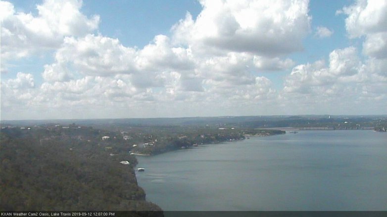 Lake Travis webcam, September 12, 2019 11:10 AM CT