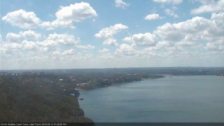 Lake Travis webcam, September 12, 2019 12:30 PM CT