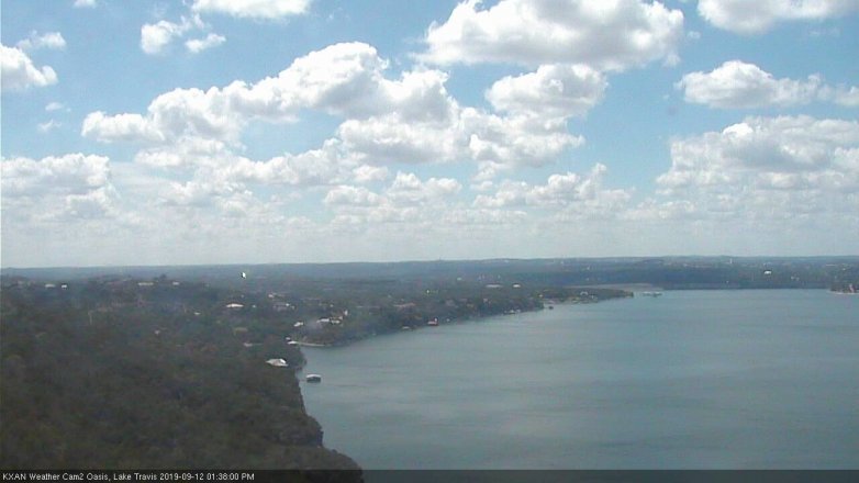 Lake Travis webcam, September 12, 2019 12:40 PM CT