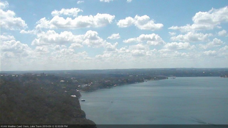 Lake Travis webcam, September 12, 2019 1:05 PM CT