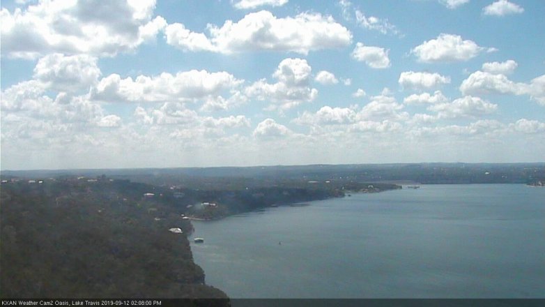 Lake Travis webcam, September 12, 2019 1:10 PM CT