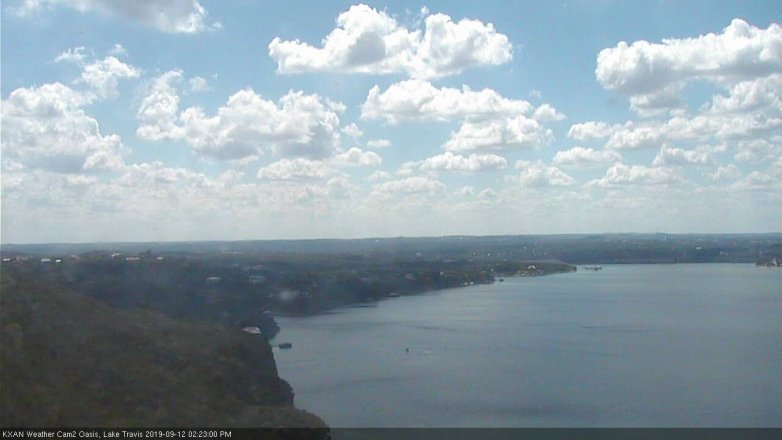 Lake Travis webcam, September 12, 2019 1:25 PM CT