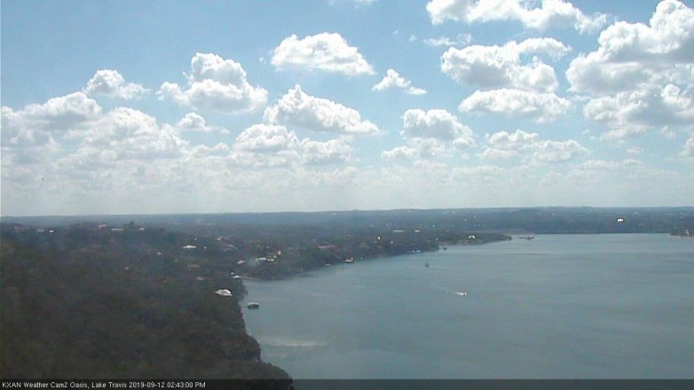 Lake Travis webcam, September 12, 2019 1:45 PM CT