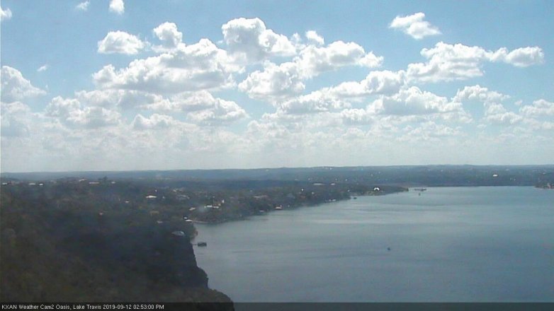 Lake Travis webcam, September 12, 2019 1:55 PM CT