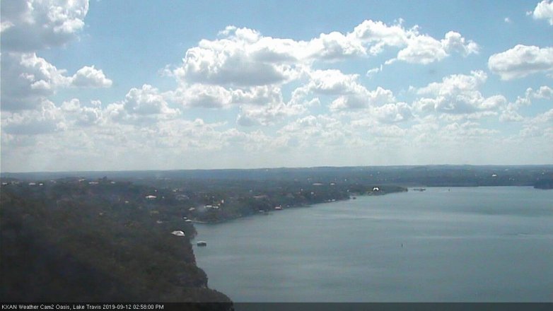 Lake Travis webcam, September 12, 2019 2:00 PM CT