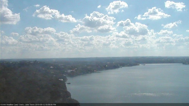 Lake Travis webcam, September 12, 2019 3:00 PM CT