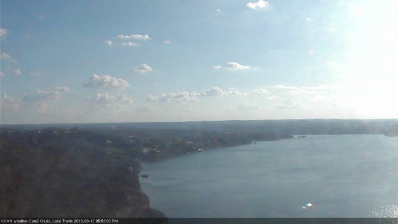 Lake Travis webcam, September 12, 2019 4:55 PM CT
