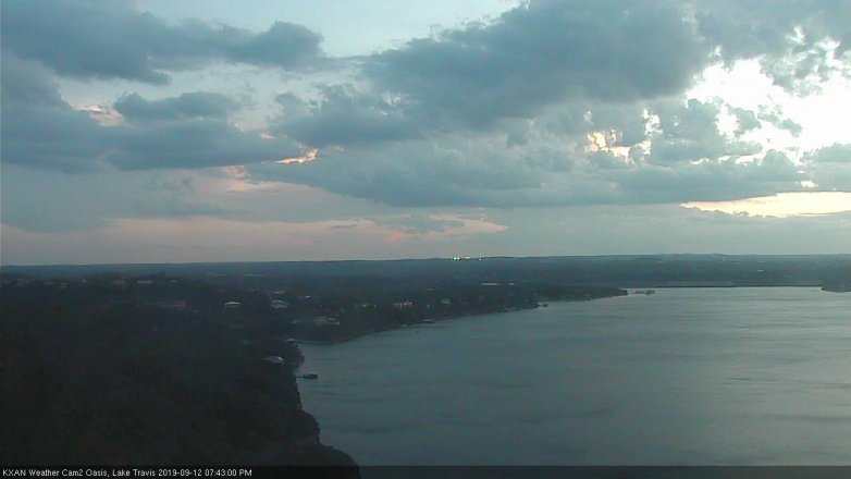 Lake Travis webcam, September 12, 2019 6:45 PM CT