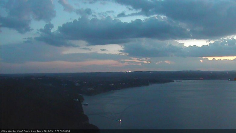 Lake Travis webcam, September 12, 2019 6:55 PM CT