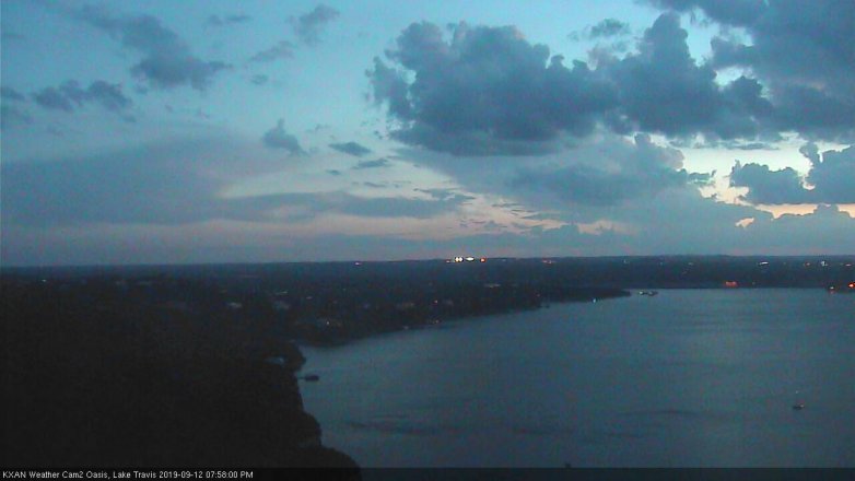 Lake Travis webcam, September 12, 2019 7:00 PM CT