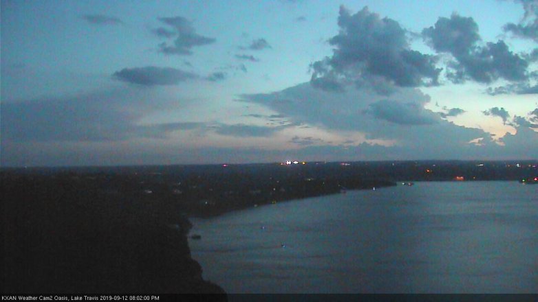Lake Travis webcam, September 12, 2019 7:05 PM CT