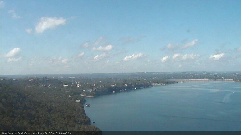 Lake Travis webcam, September 13, 2019 9:40 AM CT
