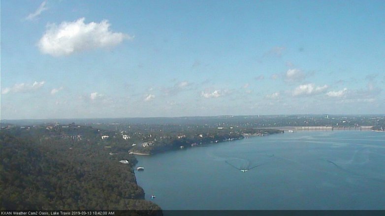 Lake Travis webcam, September 13, 2019 9:45 AM CT