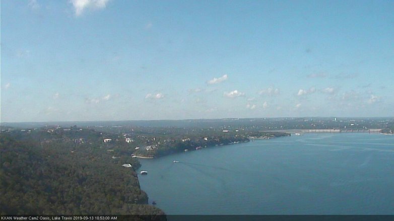 Lake Travis webcam, September 13, 2019 9:55 AM CT