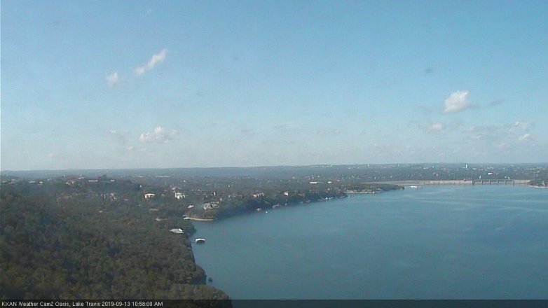 Lake Travis webcam, September 13, 2019 10:00 AM CT