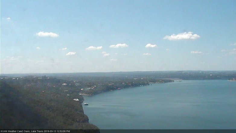 Lake Travis webcam, September 13, 2019 11:55 AM CT