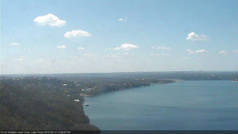 Lake Travis webcam, September 13, 2019 12:00 PM CT