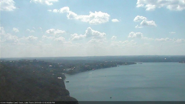 Lake Travis webcam, September 13, 2019 1:45 PM CT