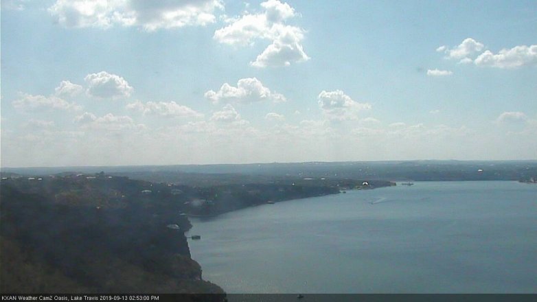 Lake Travis webcam, September 13, 2019 1:55 PM CT