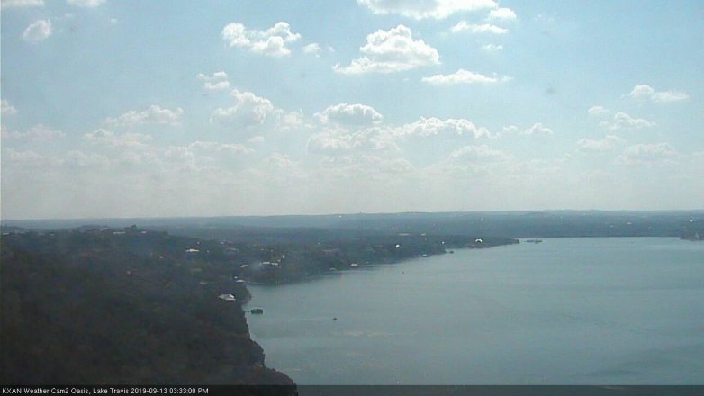 Lake Travis webcam, September 13, 2019 2:35 PM CT