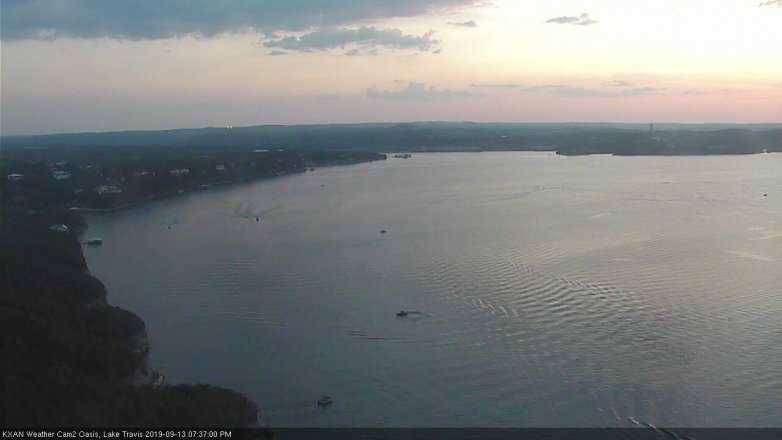 Lake Travis webcam, September 13, 2019 6:40 PM CT