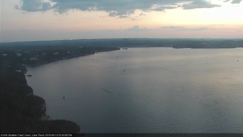 Lake Travis webcam, September 13, 2019 6:45 PM CT