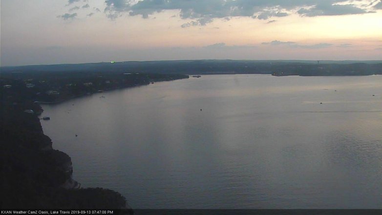 Lake Travis webcam, September 13, 2019 6:50 PM CT