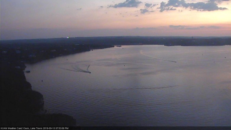 Lake Travis webcam, September 13, 2019 6:55 PM CT
