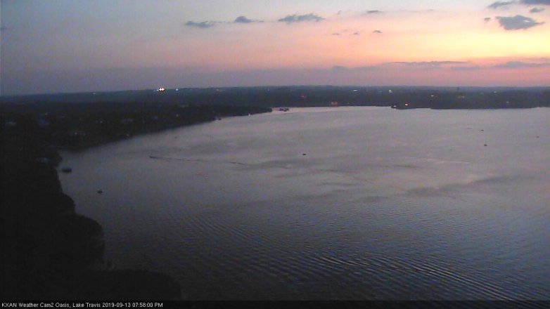Lake Travis webcam, September 13, 2019 7:00 PM CT